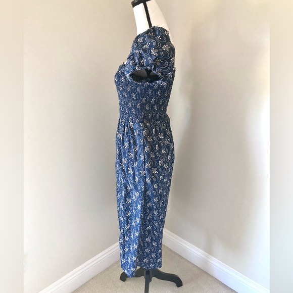 J. Crew Blue and White Puff Sleeve Dress - Picture 7 of 9